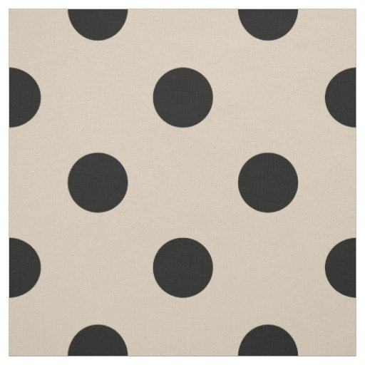 Black Polka Dot Pattern - Tan Fabric