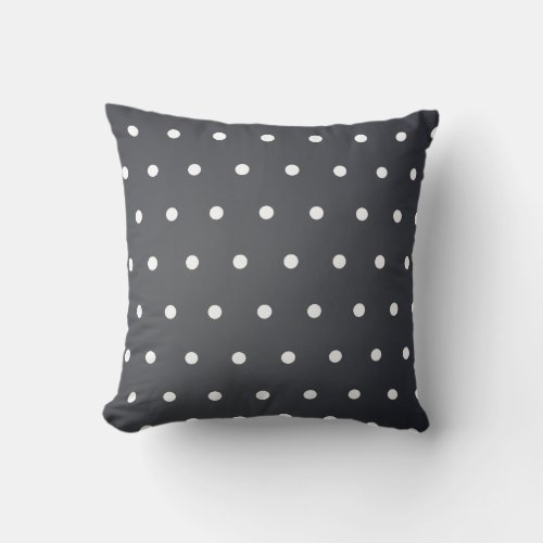 Black Polka Dot Pattern Throw Pillow