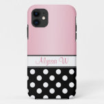 Black Polka Dot Pink Iphone 5 Case at Zazzle