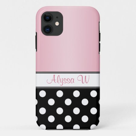 Black Polka Dot Pink Iphone 5 Case