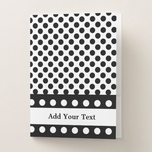 Black Polka Dot Pocket Folder