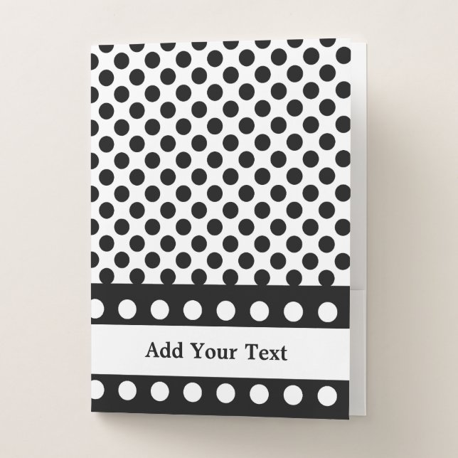 Black Polka Dot Pocket Folder (Front)