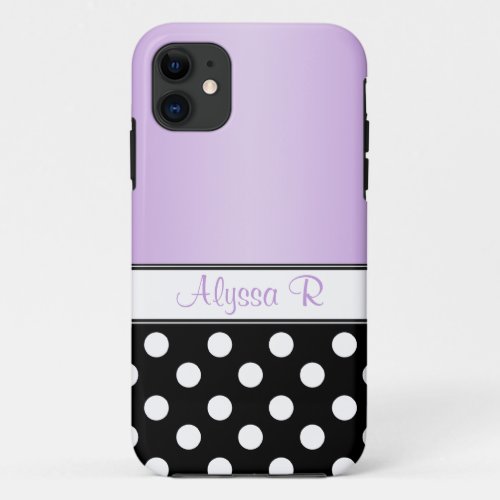 Black Polka Dot Purple iPhone 5 Case