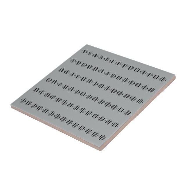 Black Polka Dot Screen Circles Horizontal Pattern  Ceramic Tile (Side)