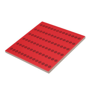 Black Polka Dot Screen Circles Horizontal Pattern Ceramic Tile