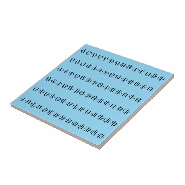 Black Polka Dot Screen Circles Horizontal Pattern  Ceramic Tile (Side)
