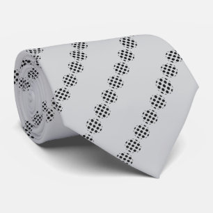 Black Polka Dot Screen Circles Pattern On Gray Neck Tie