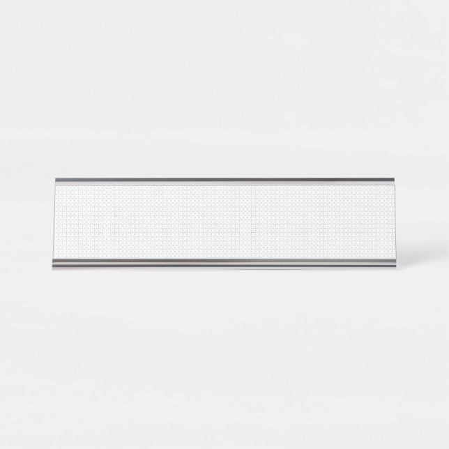 Black Polka Dot Seamless Pattern | Tiny Dots Desk Name Plate (Front)
