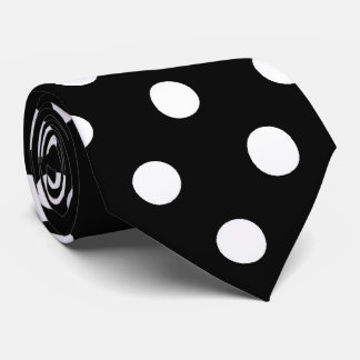 Black polka dot tie