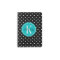 Black Polka Dot with Teal Monogram