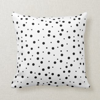 Black Polka Dots (Add 2nd Color) Throw Pillow