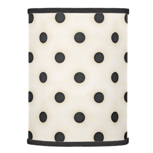 Black Polka Dots Antique White Distressed Lamp Shade (Right)