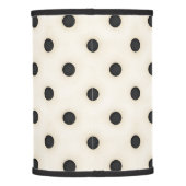 Black Polka Dots Antique White Distressed Lamp Shade (Back)