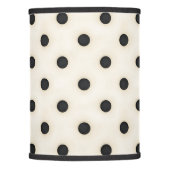 Black Polka Dots Antique White Distressed Lamp Shade (Front)