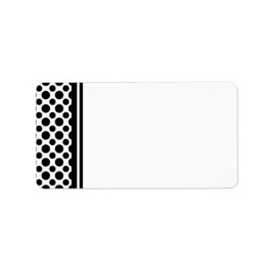 Black Polka Dots Blank Address Label Template