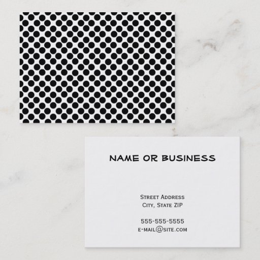 Customizable Black Polka Dots Business Card