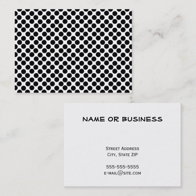 Black Polka Dots Business Card (Front/Back)