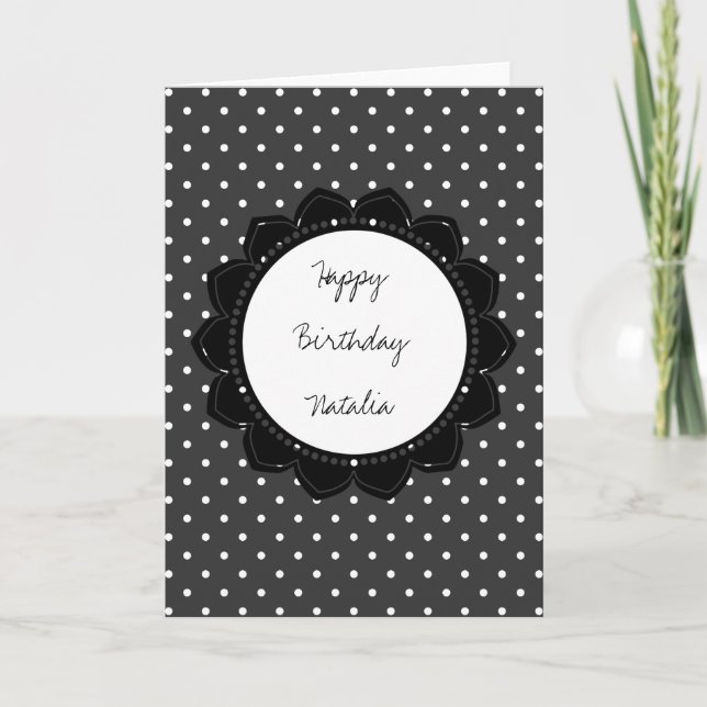 Black Polka Dots Card (Front)