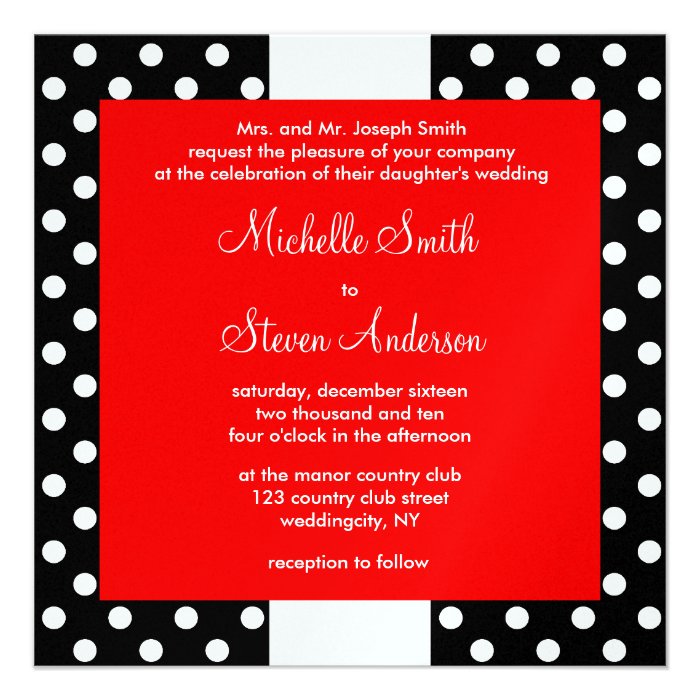 Black Polka Dots Custom Announcements