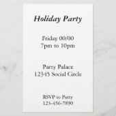 Black Polka Dots Custom Invitation Flyer (Back)