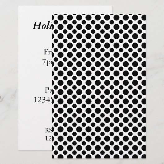 Black Polka Dots Custom Invitation Flyer (Front/Back)