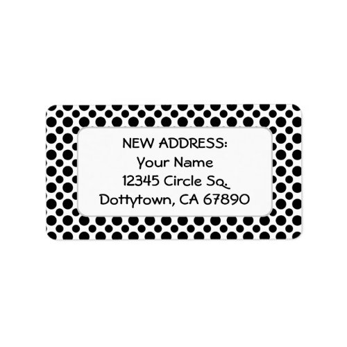 Black Polka Dots Custom New Return Address Label