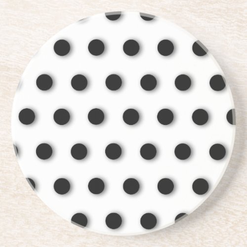 Black Polka Dots Drink Coaster