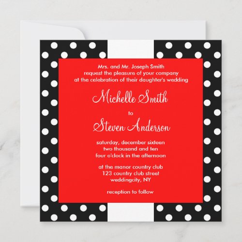 Black Polka Dots Custom Announcements
