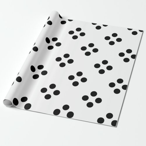 Black Polka Dots Large Geometric Pattern White Wra Wrapping Paper