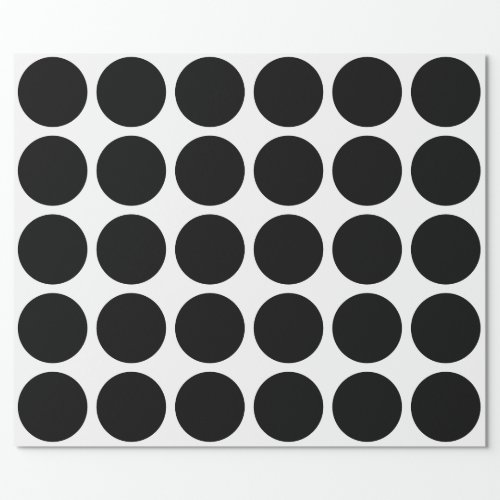 Black Polka Dots Large Geometric Pattern White Wrapping Paper