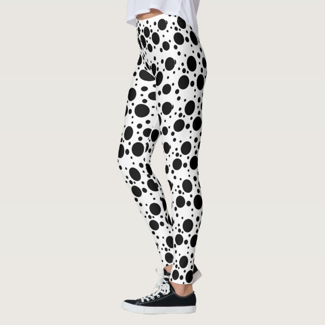 Black Polka Dots Leggings (Left)