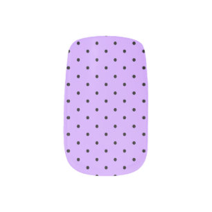 Black Polka Dots - Light Violet Purple Minx Nail Art