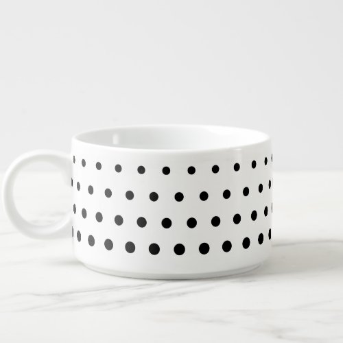 Black Polka Dots Modern White Bowl