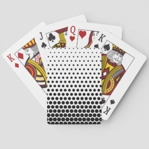 Black Polka Dots Modern White Poker Cards