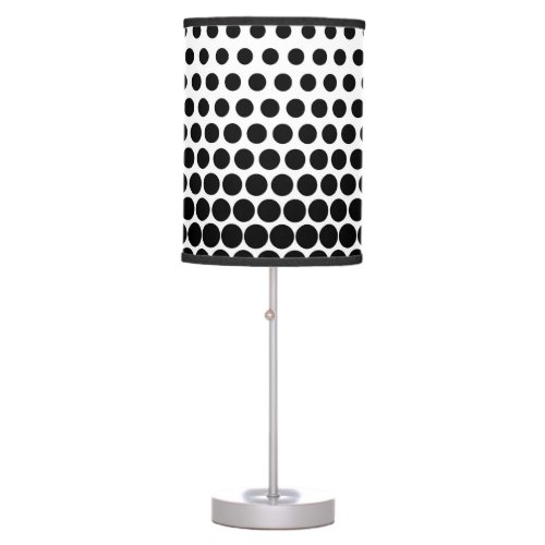 Black Polka Dots Modern White Table Lamp