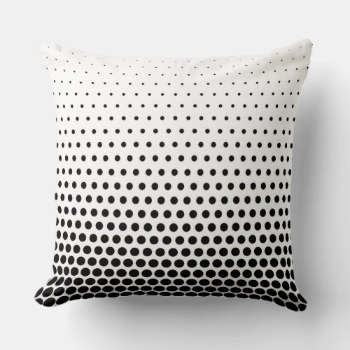 Black Polka Dots Modern White Throw Pillow