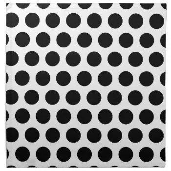 Black Polka Dots Napkin by BlackBrookDining at Zazzle