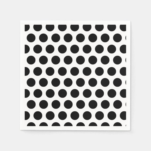 Black Polka Dots Napkins (Front)