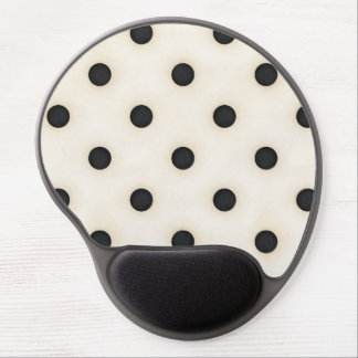Black Polka Dots on Antique White Distressed Gel Mouse Pad