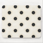 Black Polka Dots on Antique White Distressed Mouse Pad<br><div class="desc">Black polka dots look perky on a distressed white background with a vintage aged look. This design can be mixed with the white dots on black version of this design for a nifty design theme.</div>