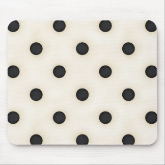 Black Polka Dots on Antique White Distressed Mouse Pad