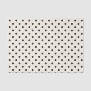 Black Polka Dots on Antique White Tissue Paper