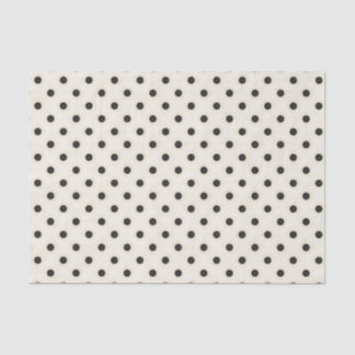 Black Polka Dots on Antique White Tissue Paper