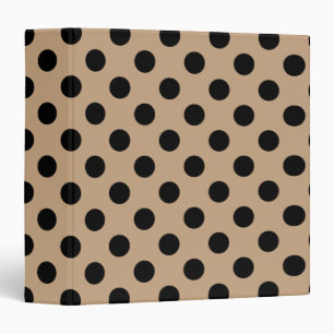 Black polka dots on beige 3 ring binder