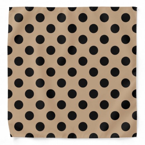 Black polka dots on beige bandana