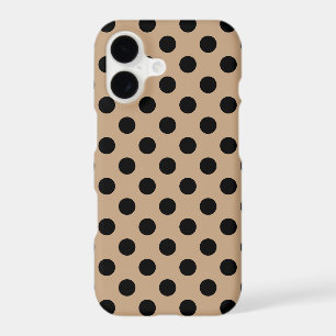 Black polka dots on beige iPhone 17 case