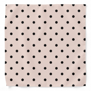 Black Polka Dots on Blush Pink Bandana