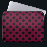 Black polka dots on burgundy laptop sleeve<br><div class="desc">Black polka dots on burgundy</div>