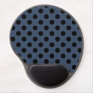 Black polka dots on gray-blue gel mouse pad