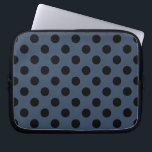Black polka dots on gray-blue laptop sleeve<br><div class="desc">Black polka dots on gray-blue</div>